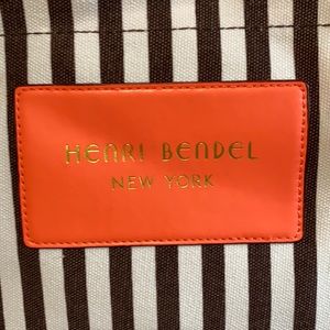 Henri Bendel brown and white stripped tote
